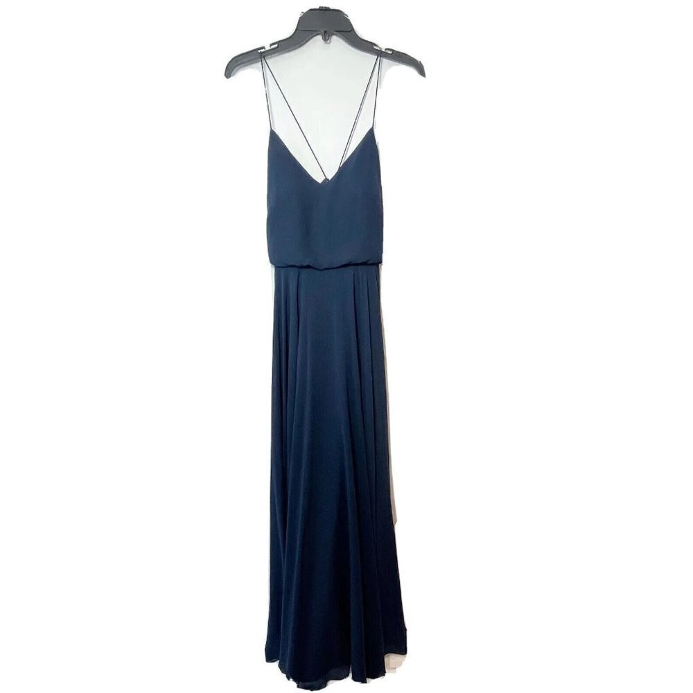 Jenny Yoo Collection INESSE Sleeveless Bridesmaid Evening Long Gown Navy Blue 4